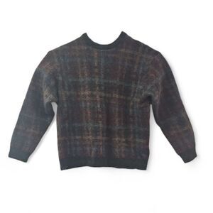 Tricots St. Raphael 100% Wool Plaid Sweater Kids XL Vintage Holiday Classic
